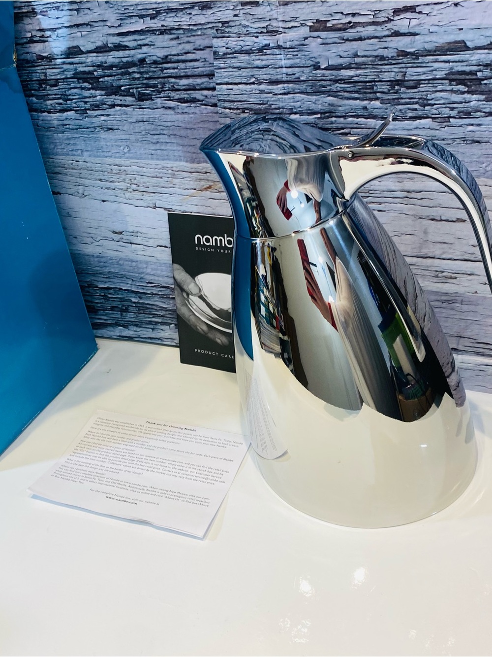 Nambe Flight Thermal Carafe MT0307 Steve Cozzolino Designer 1L Chrome Silver NIB